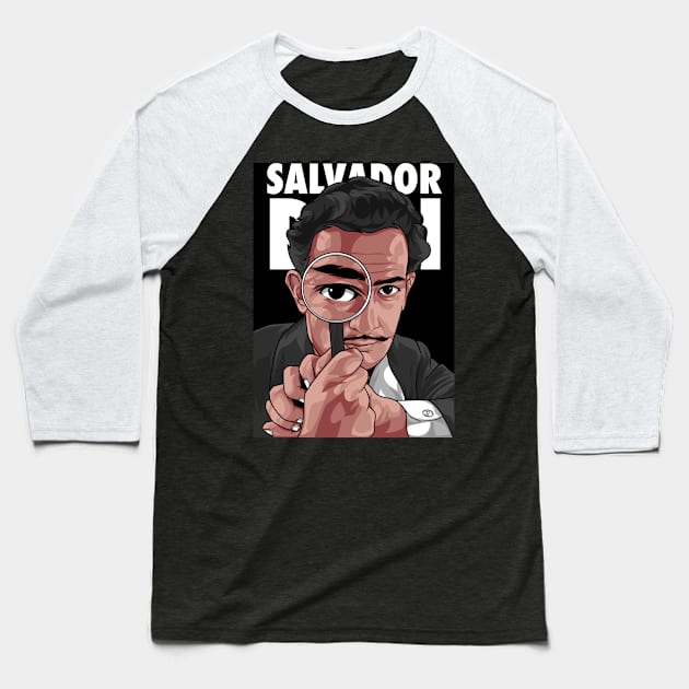 Salvador Dali Baseball T-Shirt by Rekayasabumi